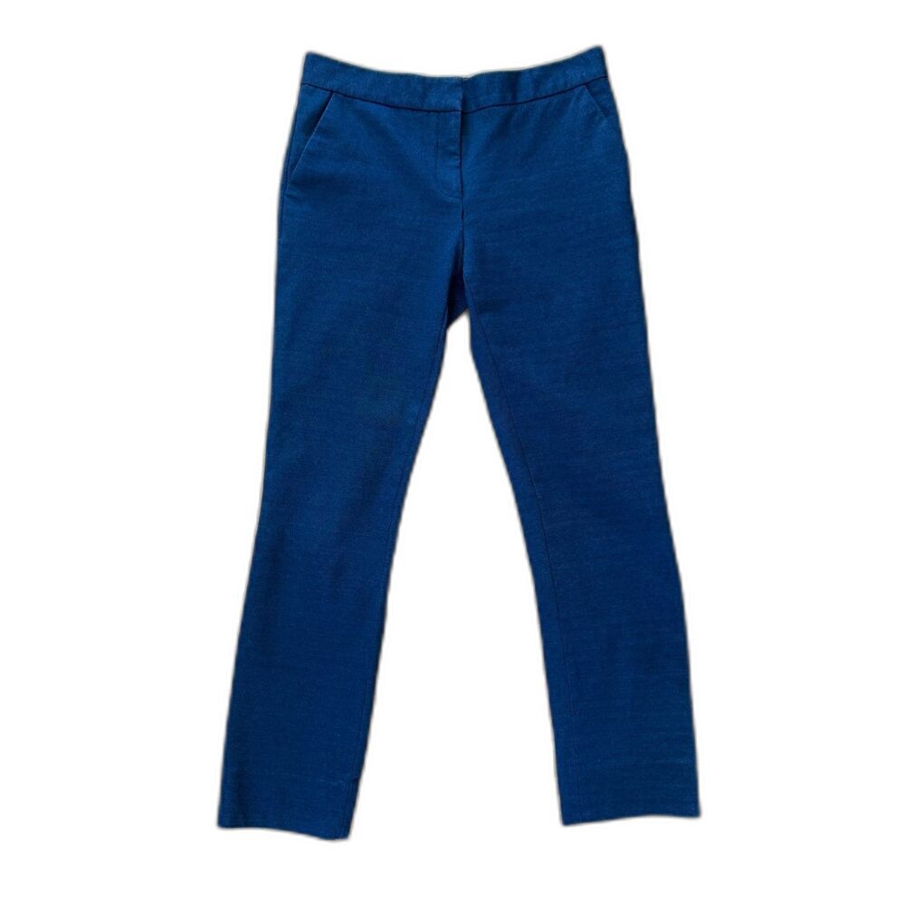 DVF Genesis Slim Pants Navy Cropped Stretch Trousers 4
